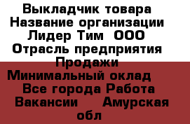 Выкладчик товара › Название организации ­ Лидер Тим, ООО › Отрасль предприятия ­ Продажи › Минимальный оклад ­ 1 - Все города Работа » Вакансии   . Амурская обл.